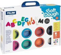Milan Set 8 Boîtes Pâte molle Avec outils Beaucoup de lettres 59g One Size