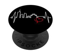 Milan Skyline Italie Battement de Cœur Fan J'aime Milano PopSockets PopGrip Adhésif