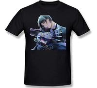 MILAN SPRING Men's Black Butler T-Shirt Man's Summer Cotton Short Sleeve Tops Black S