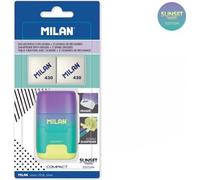 Milan Taille-crayon compact avec gomme + 2 gommes de rechange Transparent Transparent One Size