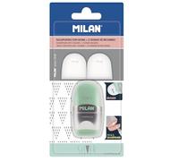 MILAN - Taille-crayons gomme Capsule Silver avec 2 gommes de recharge