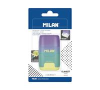 MILAN - Taille-crayons gomme Compact Sunset turquoise - jaune