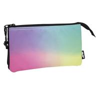 Trousse - Scolaire - Plate - 5 compartiments - Coloris Sunset - 22x12x4cm