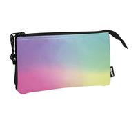 MILAN Trousse scolaire plate 5 compartiments Coloris Sunset 22x12x4 cm