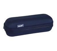 Trousse - Scolaire - Bleu marine - Ovale - Rigide - Résistante - 20x9x6,7cm Bleu