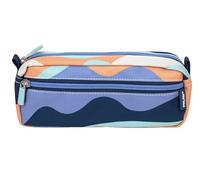 Trousse - Scolaire - Rectangulaire - 2 Compartiments - 21x8,5x6,1 - Bleu, Orange Et Vert