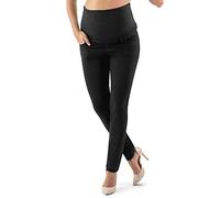 Milano - Jean Grossesse et Femme Enceinte, Coupe Slim Bandeau Haut Stretch et Confortable - Idèal Tout au Long de Votre Maternité (S - 38, Noir)
