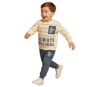 milano kids Survêtement Garçon 2-6 Ans Always Ensemble 2 Pièces Coton Molleton Sweat-shirt Col Rond Manches Longues et Pantalon Jogging Tenue Confortable Bleu Fumé Brun