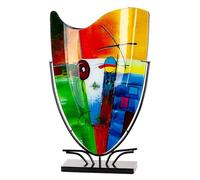 Milano Vase de Sol, en Verre, Multicolore Brillant, Hauteur 57 cm x Largeur 35 cm, Peint à la Main et Non étanche