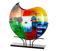 Milano Vase de Sol, en Verre, Multicolore Brillant, Rond, Hauteur 48 cm x Largeur 50 cm, Peint à la Main et Non étanche