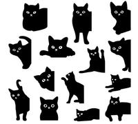 milaosk 14 Pièces Marque Page Magnetique Chat Noir Marque-Pages Aimanté Original Bookmark Animaux Scolaire Bureau pour Enfant Lecteur Amoureux des Chats Etudiant