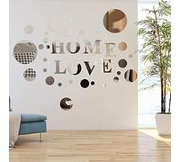 milaosk 34 Pcs Autocollants Muraux Effet Miroir en Acrylique 3D pour Chambre à Coucher