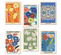 milaosk 6 Pcs Affiches Florales A4,affiche vintage Poster Vintage Affiche Matisse Images de Fleurs élégantes Poster Mural Art Prints Salon Mur Photos pour Salon Decoration Room Aesthetic (Sans Cadre)
