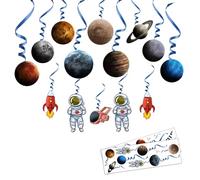milaosk Stickers Muraux Planètes Astronaute Espace Décorations Murales Autocollants Muraux Spirale pour Chambre Enfants Bébé Faire la Fête Anniversaire