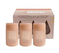 Mila's Keeper Lot de 3 bouteilles de stockage en silicone pour le lait maternel, pour pomper, stocker et nourrir, compatibles avec les pompes et tétons leaders, conteneurs de stockage de lait en