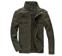 MILASIA Hommes Classique Printemps Automne Coton Militaire Vestes Loisirs Transition Bomber Veste Manteaux en Plein Air Coupe-Vent Haute qualité