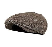 MILAX Casquette coulissante Beret Newsboy pour homme - Casquette plate réglable - Bec de canard - Ivy Hat irlandais - Newsboy Baker Boy - Casquette plate en tweed, Zz01#Marron, taille unique