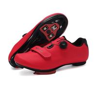 Milazzo Chaussures de cyclisme pour homme - Pour vélo de route, VTT et cyclisme d'intérieur - Respirantes - Compatibles avec les pédales SPD, SPD-SL et Look Delta, rouge, 42 EU