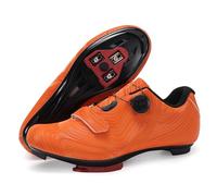 Milazzo Chaussures de cyclisme pour homme - Pour vélo de route, VTT et cyclisme d'intérieur - Respirantes - Compatibles avec les pédales SPD, SPD-SL et Look Delta, Rouge orange., 46 EU