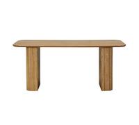 Lisa Design – Table à manger Milazzo – Bois plaqué chêne et cannage – 180 cm