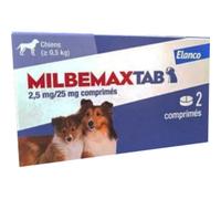 Milbemax Tab Chiens >0,5kg 2 Comprimés