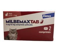 Milbemax Tab Vermifuge Spectre Large Petits Chats Et Chatons 0,5-2kg Comprimés Sécables 2
