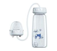 Milchflasche Mit Trinkhalm - 124g Silikon Flasche | Anti-Kolik Trinksystem Für Kinder, Verstellbarer Durchfluss Und Rutschfester Griff Für Mädchen Schlafzimmer Restaurant Und Reisen