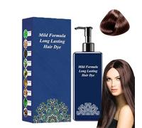 Mild Formula Long Lasting Hair Dye,Plant Extracts Long-Lasting Hair Color Dye Cream,2 in 1 Natural Essence Extract Hair Dye,Hair Color Shampoo for Men and Women,Gray Hair Coverage (Brown, *1)