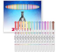 Mildliner Lot de 15 surligneurs à double pointe ¿ Marqueurs à double pointe large et fine ¿ Boîte cadeau en carton ¿ Encre sans acide et non toxique