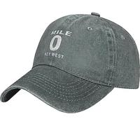 Mile 0 Key West Casquette de cowboy réglable, gris, taille unique