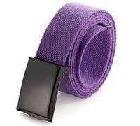 Mile High Life Ceinture en Toile Ajustable Boucle de Ceinture Militaire Noire à Dent pour Hommes (132CM,Violet)
