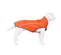 Mile High Life | Imperméable pour Chien | Vêtements Ajustables imperméables pour Animaux de Compagnie | Veste de Pluie légère avec Bande réfléchissante (Orange, M)