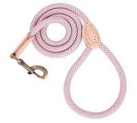 Mile High Life | Laisse anti-mastication pour chien | Laisse en corde pour chien | Laisses réfléchissantes | Laisse d'escalade pour chien avec pointe en cuir (rose, 1,2 m)