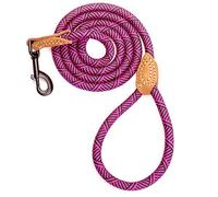 Mile High Life | Laisse pour Chien d'escalade avec Fermoir Robuste en métal Robuste | Connexion sur Mesure en Cuir véritable avec Coutures Solides (Rose Vif, 1.8 M)
