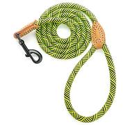 Mile High Life | Laisse pour Chien d'escalade avec Fermoir Robuste en métal Robuste | Connexion sur Mesure en Cuir véritable avec Coutures Solides (Vert Lime, 1.2 M)