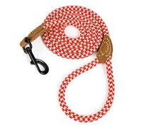 Mile High Life | Laisse pour Chien d'escalade avec Fermoir Robuste en métal Robuste | Connexion sur Mesure en Cuir véritable avec Coutures Solides (Rouge Kaki, 1.8 M)