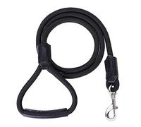 Mile High Life | Laisse pour Chien en Cuir de Qualité Supérieure | Laisse à Corde Robuste | Poignée en Cuir | Fermoir Solide en Alliage de Zinc(Noir, 1.20 M)