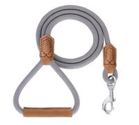 Mile High Life Laisse pour Chien en Cuir de qualité supérieure | Laisse en Corde Solide | Fermoir Solide en Alliage de Zinc | Chiens de Petite, Moyenne et Grande Taille (Gris, 150cm)