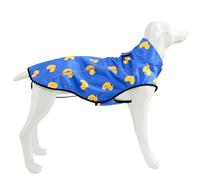 Mile High Life | Manteau de pluie pour chien | Vêtements imperméables réglables pour animaux de compagnie | Veste de pluie légère avec bande réfléchissante | Fermeture facile à enfiler, Blue Duck, XS