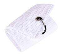 Mile High Life Serviette De Golf Microfibre Tissu Microfibre Haut De Gamme Tissu Nid d’Abeille Clip Mousqueton Robuste(Blanc)