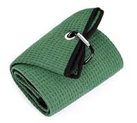 Mile High Life Serviette De Golf Microfibre Tissu Microfibre Haut De Gamme Tissu Nid d’Abeille Clip Mousqueton Robuste(Vert)