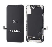 mileage Écran LCD de remplacement pour iPhone 12 Mini avec outils de réparation complets - Protection d'écran étanche - Adhésif 12 Mini 5,4" - Noir (5,4")