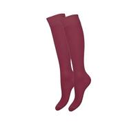 MILENA Chaussettes Hautes Femme Confortables - Style Élégant et Tendance Pour Cosplay, Sport ou Quotidien - Look Mode Assuré - Chaussettes Longues Blanches, Bordeaux