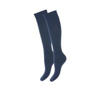MILENA Chaussettes Hautes Femme Confortables - Style Élégant et Tendance Pour Cosplay, Sport ou Quotidien - Look Mode Assuré - Chaussettes Longues Blanches, Bleu marine