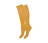 MILENA Chaussettes Hautes Femme Confortables - Style Élégant et Tendance Pour Cosplay, Sport ou Quotidien - Look Mode Assuré - Chaussettes Longues Blanches, Moutarde