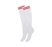 MILENA Chaussettes Longues Femmes Confortables - Style Décontracté Élégant, Pour Cosplay, Cadeau Tendance, S’adapte à Toutes Tenues, Taille 37-41 - blanc-rouge