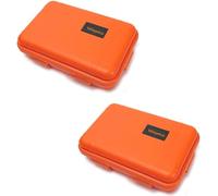 Milepetus 2 Boîtes de survie grandes pour le plein air, résistantes aux chocs, étanches, étui de survie hermétique en plastique, boîte de rangement (S, Orange)