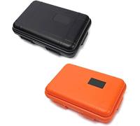 Milepetus Lot de 2 grandes boîtes de rangement en plastique étanches et résistantes aux chocs pour extérieur, boîtes de survie hermétiques (Noir & Orange, XL)