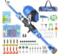 Milerong Kids Fishing Rod, Kids Fishing Pole Portable Telescopic Fishing Rod and Reel Combo Kit for Boys, Girls, Youth - with Spincast Fishing Reel, Fishing Tackles, Fishing Lures, Fishing Lines