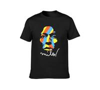 Miles Davis Colors Face Image Unisex 100% Cotton Short-Sleeve T-Shirts Black XL
